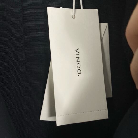 NWT VINCE Jacket Blazer S Black Linen Tencel Belt Button-Up Long-Sleeve - Picture 6 of 7